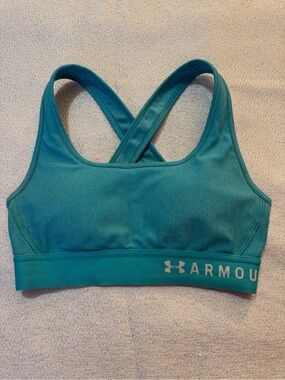 Under Armour Teal Cross-Back Sports Bra with Logo Band